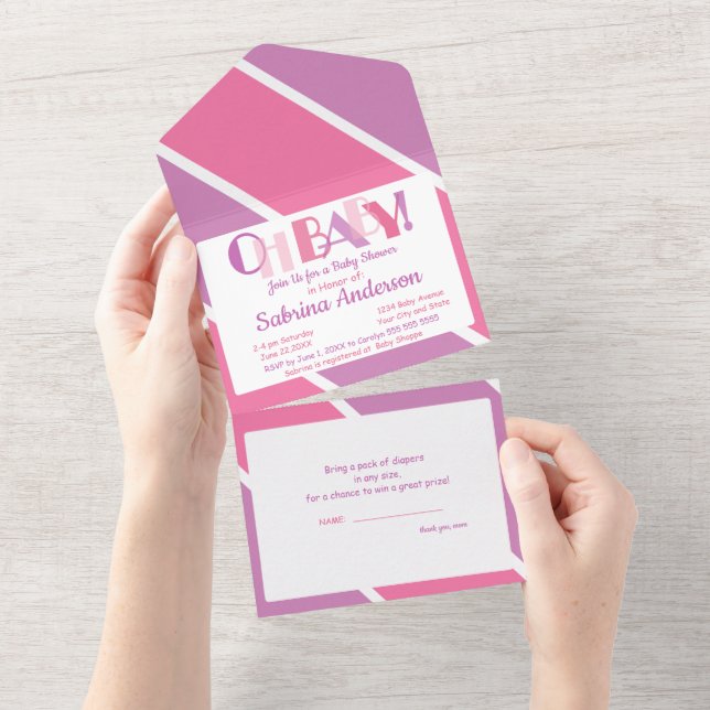 Oh Baby Dancing Brev Baby Shower Typography (Avrivbar del)