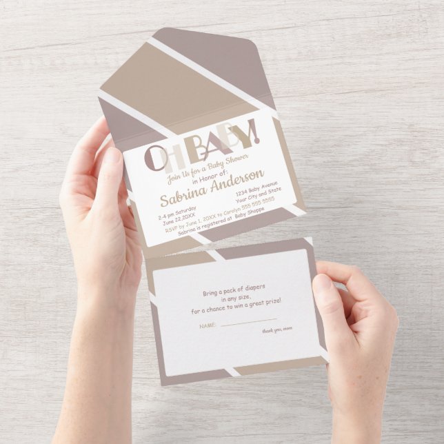Oh Baby Dancing Brev Typography Baby Shower (Avrivbar del)