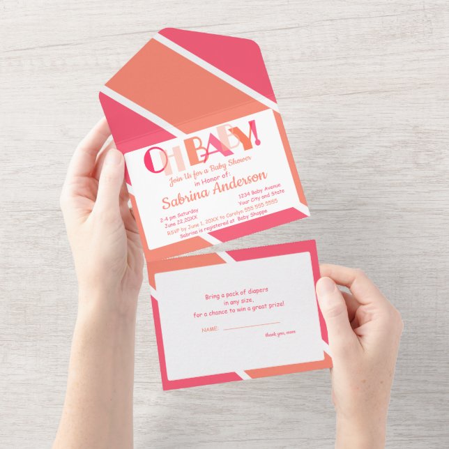 Oh Baby Dancing Brev Typography Baby Shower (Avrivbar del)