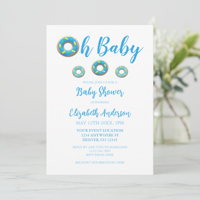 Oh Baby Donut Baby Shower Inbjudningar (Stående Fram)
