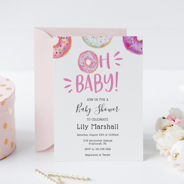 Oh Baby Donut Baby Shower Inbjudningar (Skapare uppladdad)