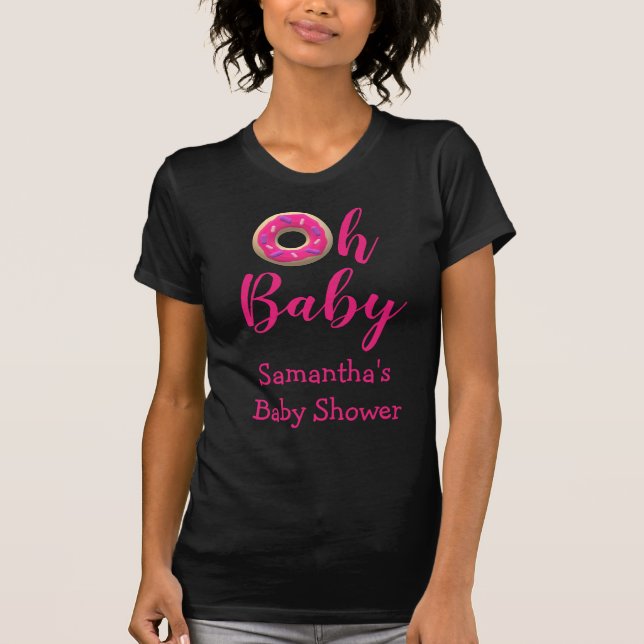 Oh Baby Donut Baby Shower T-Shirt (Framsida)