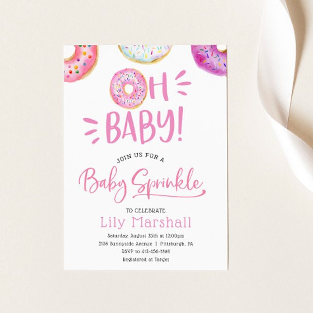 Oh Baby Donut Baby Sprinkle Inbjudningar (Skapare uppladdad)