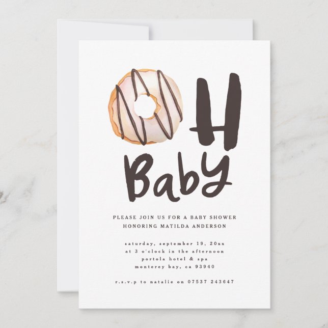 Oh baby donut babydusch meddelande (Framsida)