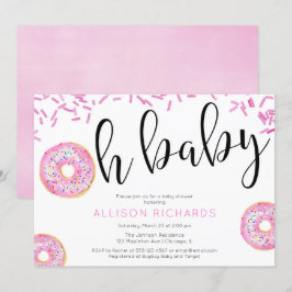 Oh baby Donut babyduschflicka Inbjudningar