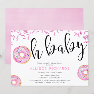 Oh baby Donut babyduschflicka Inbjudningar