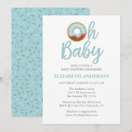 Oh Baby Donut Boy Baby Shower Inbjudningar