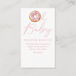 Oh Baby Donut Sprinkle Baby Shower Diaper Raffle Tilläggskort