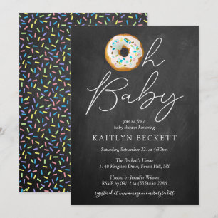 Oh Baby Donut Sprinkle Baby Shower Inbjudningar