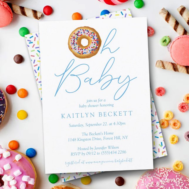 Oh Baby Donut Sprinkle Boys Baby Shower-inbjudan Inbjudningar (Skapare uppladdad)