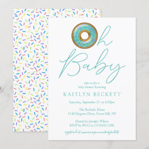 Oh Baby Donut Sprinkle Boys Baby Shower Inbjudningar