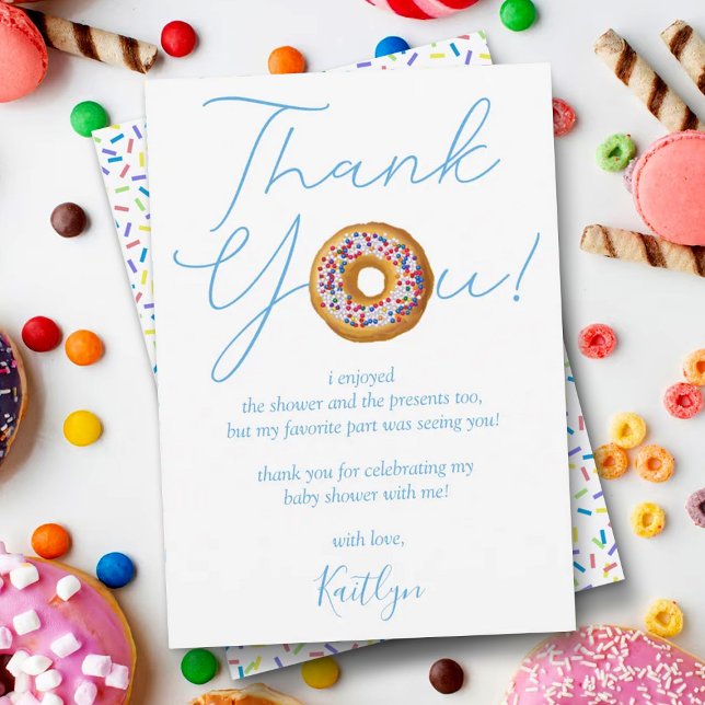 Oh Baby Donut Sprinkle Boys Baby Shower Tack Kort (Skapare uppladdad)
