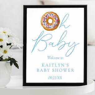 Oh Baby Donut Sprinkle Boys Baby Shower Välkommen Poster