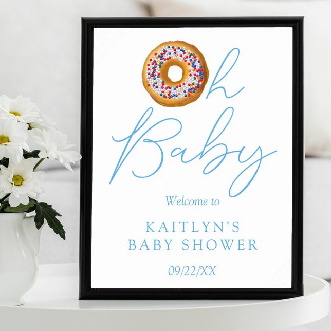 Oh Baby Donut Sprinkle Boys Baby Shower Välkommen Poster (Skapare uppladdad)