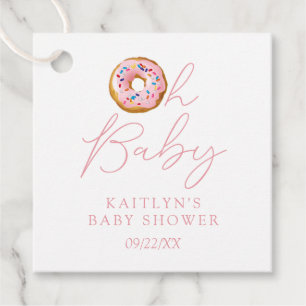 Oh Baby Donut Sprinkle Girls Baby Shower Gåvor Etiketter