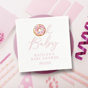 Oh Baby Donut Sprinkle Girls Baby Shower Pappersservett