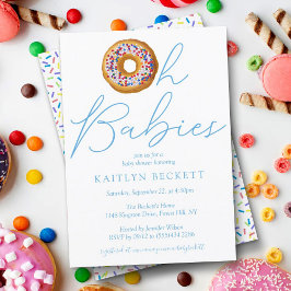 Oh Baby Donut Sprinkle Twin Boys Baby Shower Inbjudningar