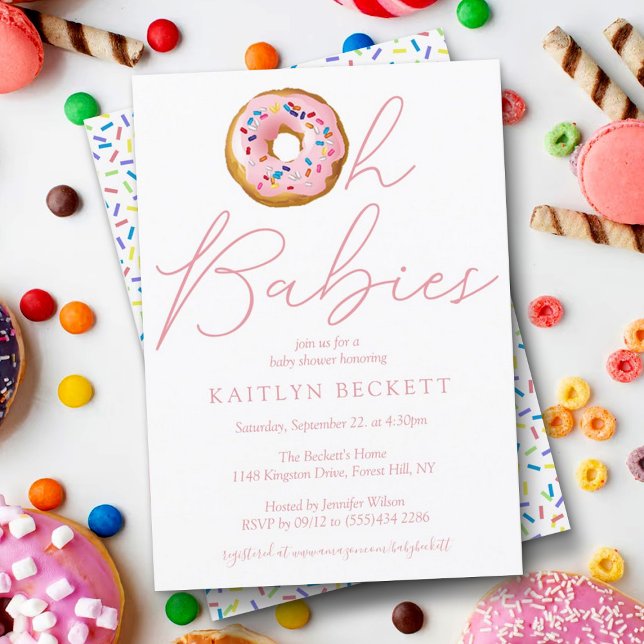 Oh Baby Donut Sprinkle Twin Girls Baby Shower Inbjudningar (Skapare uppladdad)