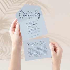 Oh Baby Dusty Blue Minimum Baby Shower