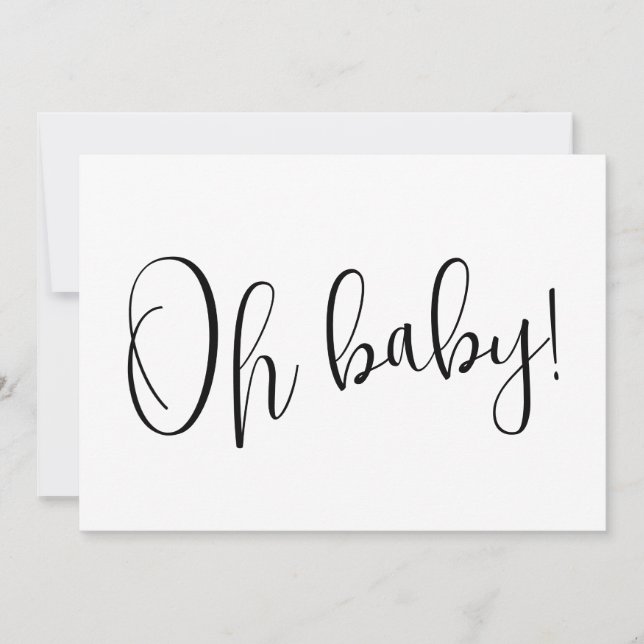 Oh Baby Dusty Blue Modern Gravid Meddelande (Framsida)