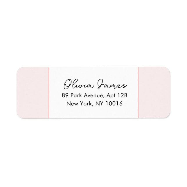 Oh Baby Elegant Script Pink Address Labels Returadress Etikett (Framsidan)