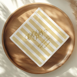 Oh Baby Elegant Script & Rand Baby Shower Pappersservett