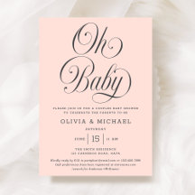 Oh Baby Elegant Script Rosa Baby Baby Shower