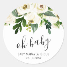 Oh Baby Elegant White Blommigt Girl Baby Shower