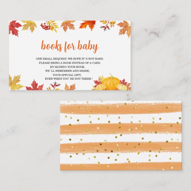 Oh Baby En liten pumpa är på väg baby shower Tilläggskort (Fram/baksida)