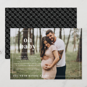 Oh Baby   Enkel foto-babystölder Inbjudningar