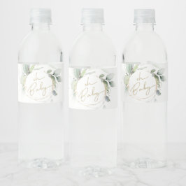 Oh Baby Eucalyptus Baby Shower Vattenflaskor Etikett