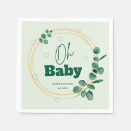 Oh Baby Eucalyptus Leaves Baby Shower Pappersservett