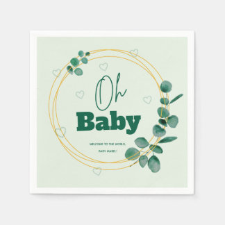 Oh Baby Eucalyptus Leaves Baby Shower Pappersservett