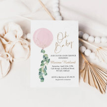 Oh Baby Eucalyptus Rosa Balloon Baby Shower