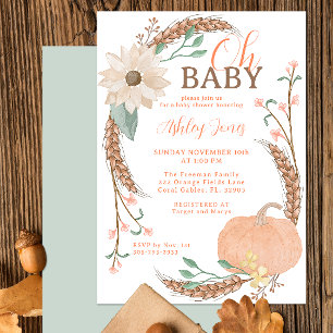 Oh Baby Fall Pumpkin Shower Inbjudan