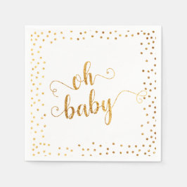 "Oh Baby" Faux Gold Foil Confetti Baby Shower Pappersservett