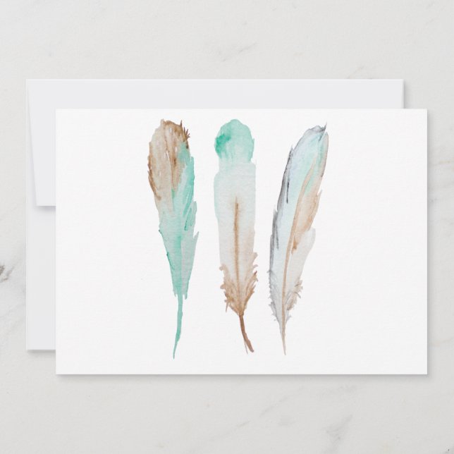 Oh Baby Feather Baby Shower-inbjudan Inbjudningar (Baksida)