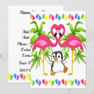 Oh Baby Flamingo Shower/Adoption bjudning Inbjudningar