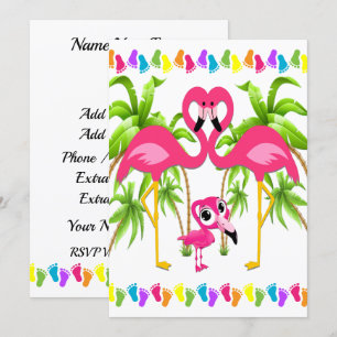 Oh Baby Flamingo Shower/Adoption bjudning Inbjudningar
