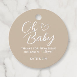 Oh Baby Gender Neutral Baby Shower Tack Gåvor Etiketter