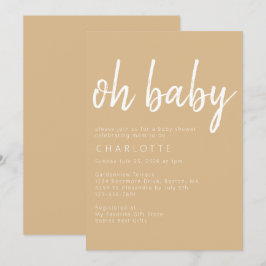 Oh Baby Gender Neutral Boho Baby Shower Inbjudningar