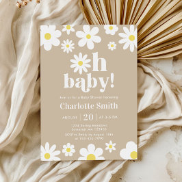 Oh Baby Gender Neutral Daisy Baby Shower Inbjudningar