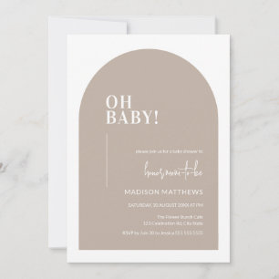 Oh Baby, Gender Neutral Minimal Arch Baby Shower Inbjudningar