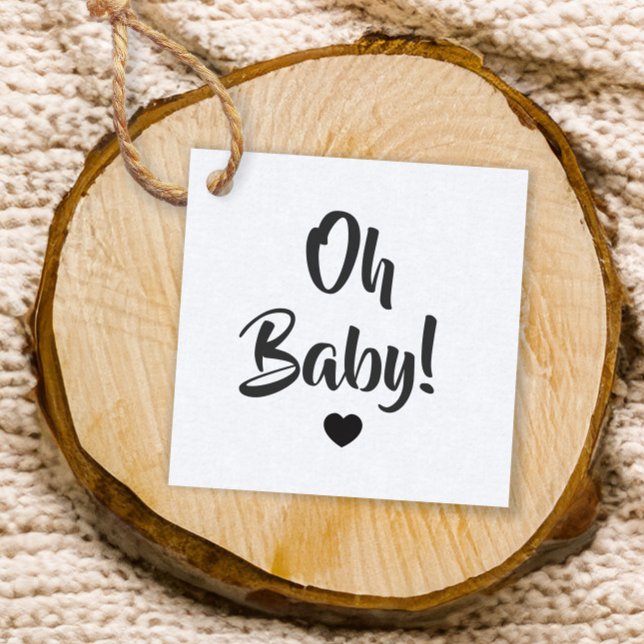 Oh Baby Gift Märkre, Baby Shower Märkres, Kraft Gåvor Etiketter (Skapare uppladdad)
