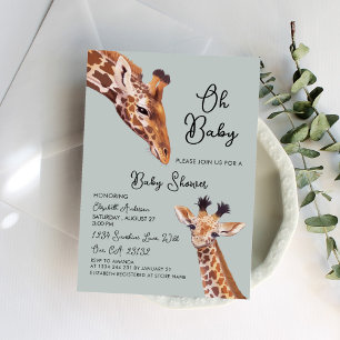 Oh Baby Giraffe Baby Shower Inbjudningar