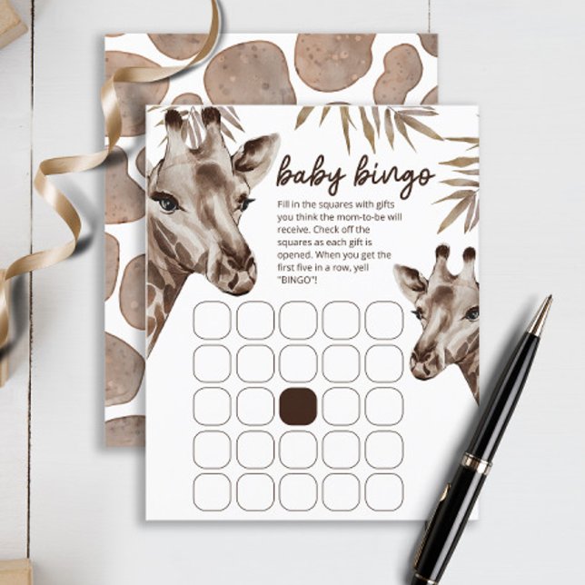 Oh Baby Giraffe Neutralt baby bingo-spel (Skapare uppladdad)