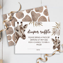 Oh Baby Giraffe Neutralt Diaper raffle biljett Tilläggskort