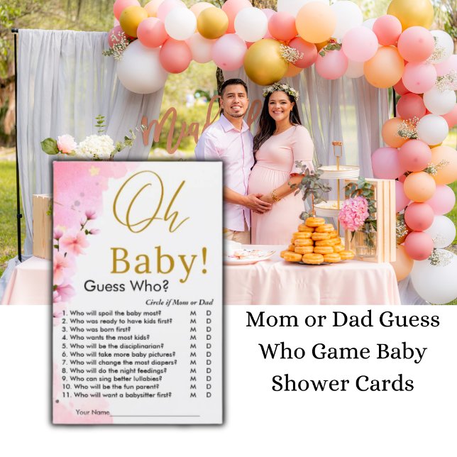 Oh Baby gissar vem som spelar babyskor (Oh Baby Guess Who Game Baby Shower)