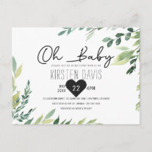 Oh Baby Greenery Baby Shower Könsneutral