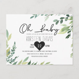 Oh Baby Greenery Baby Shower Könsneutral Vykort